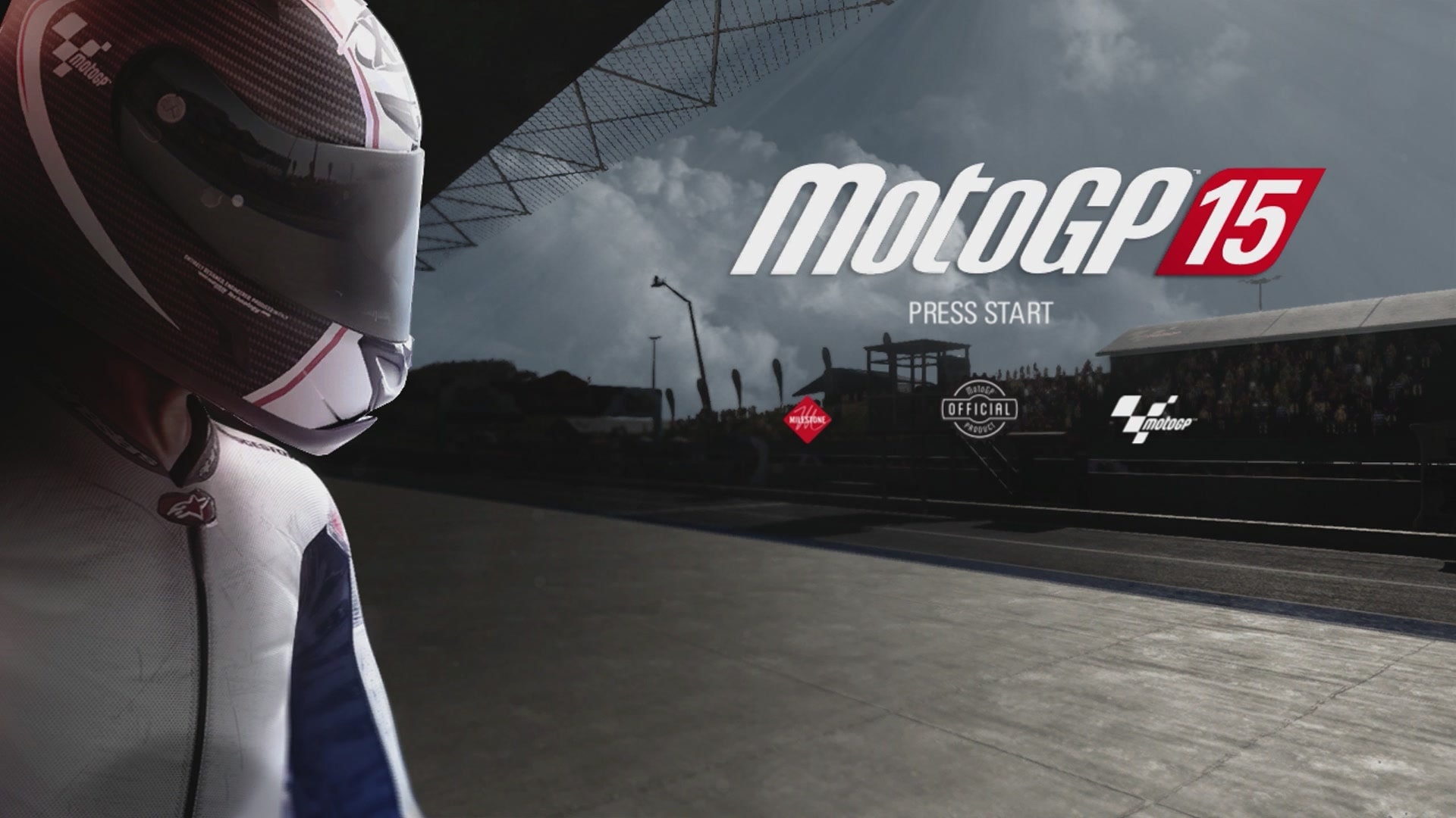 MotoGP 15 title screen for Xbox 360